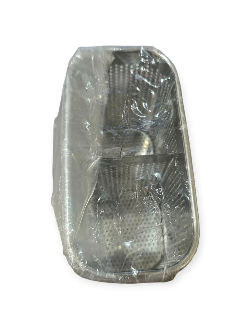 HoneyBee Hooked Silver 2-Compartment Stainless Steel Utensil Drying Basket 5.4